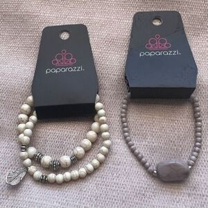 Lot of 2‎ PAPARAZZI Beaded Stretch Bracelets Multicolor
